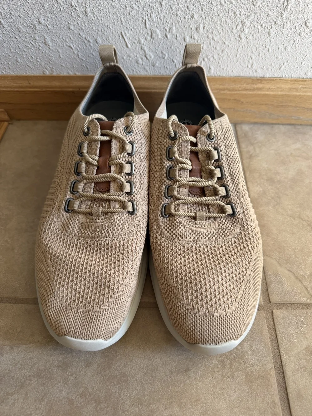 Johnston & Murphy Men's Knit Sneakers in Beige